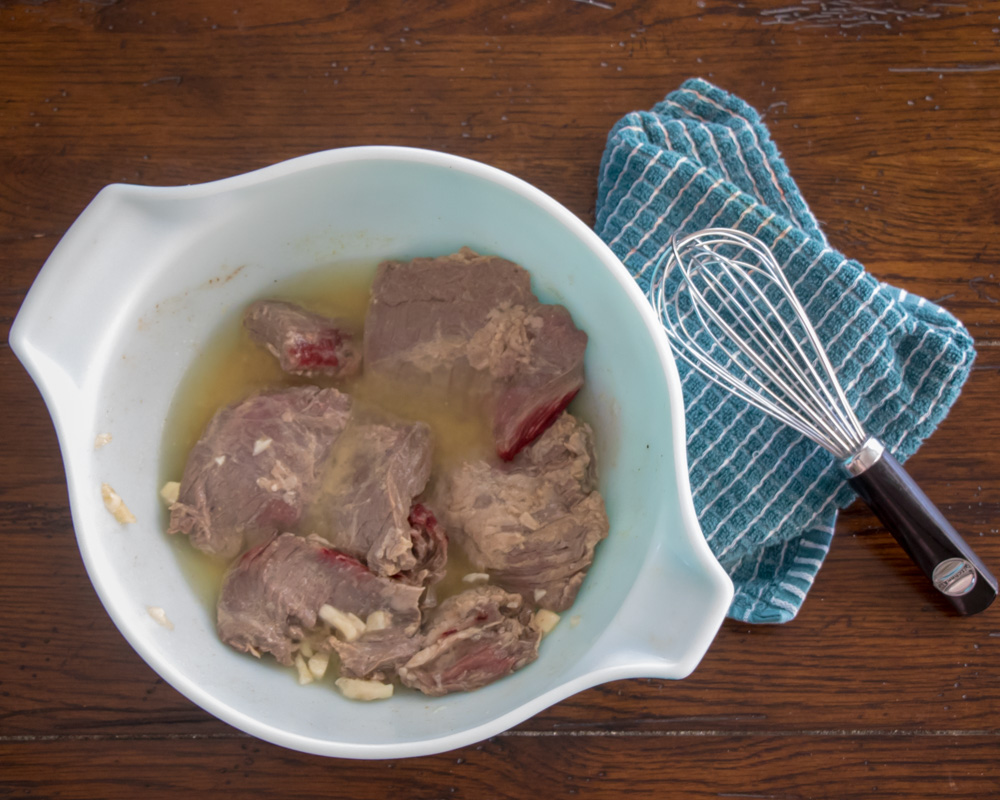 fajita steak marinating