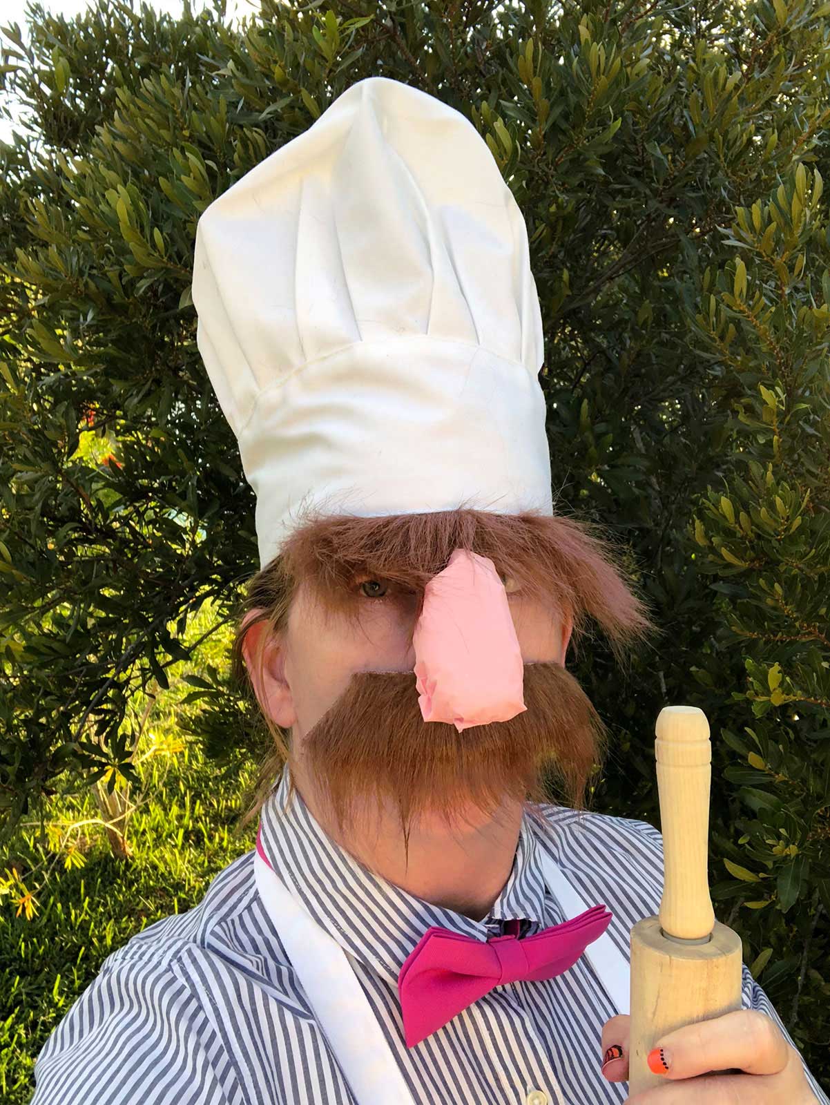 Swedish chef costume closeup