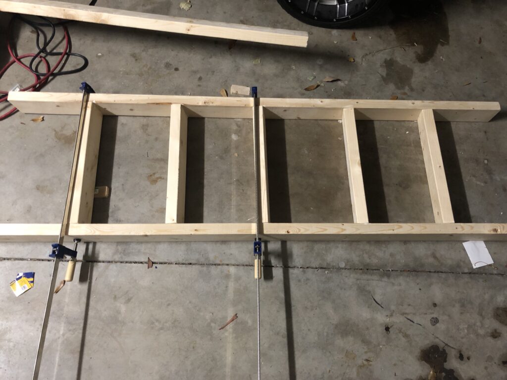 blanket ladder glued and clamped