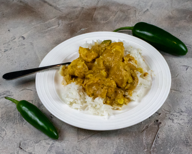 Chicken Korma served over Basmati Rice