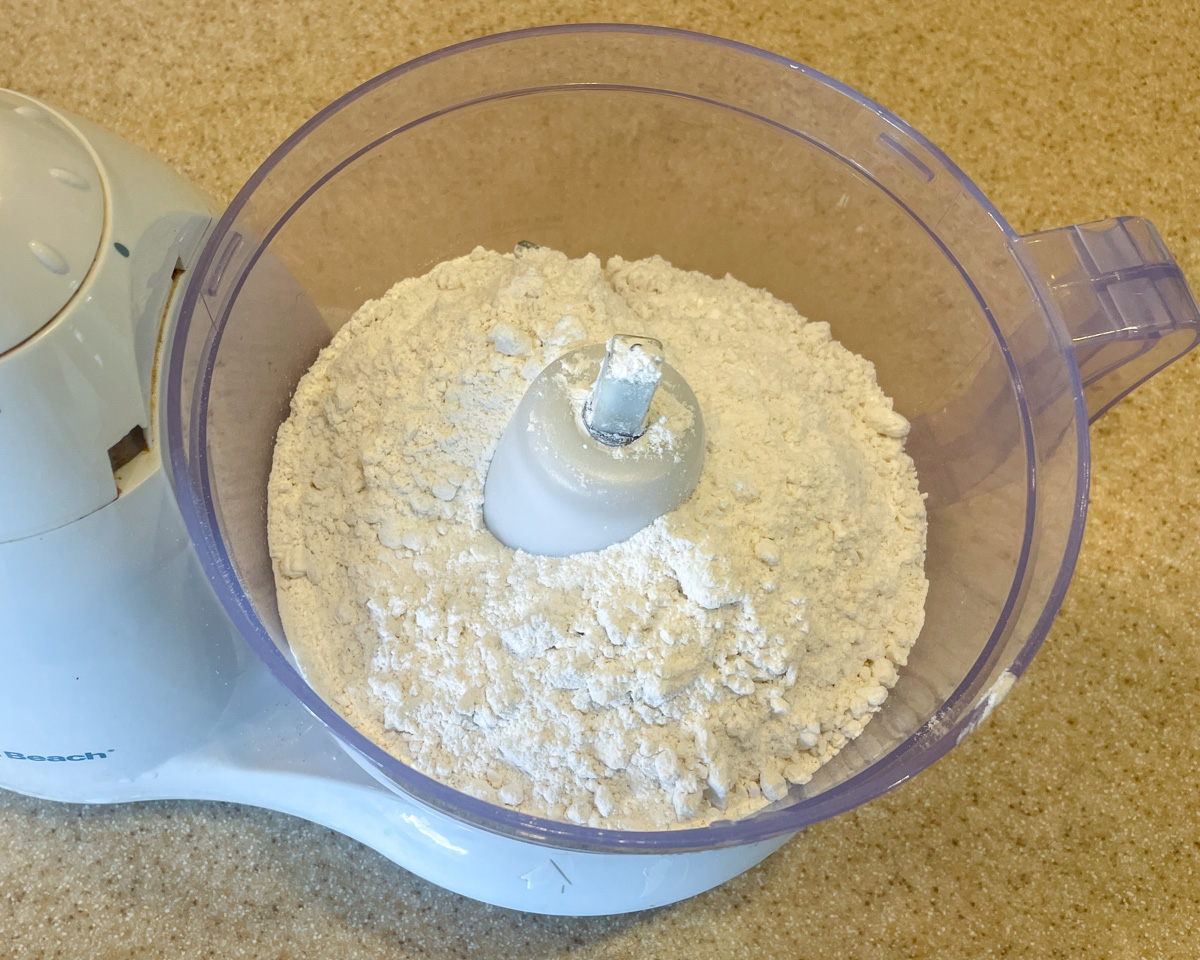 Step 1 - mix dry ingredients in food processor