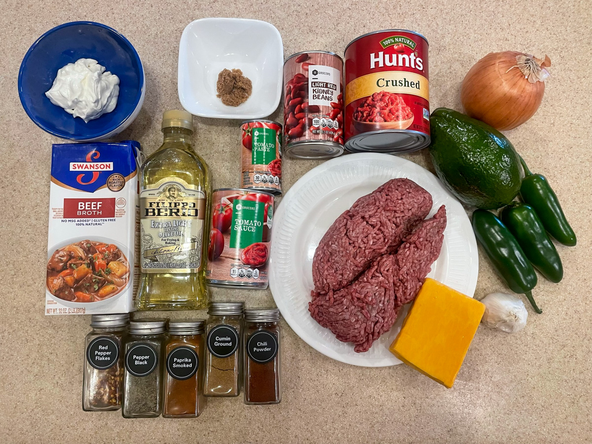 ingredients for Texas Roadhouse copycat chili