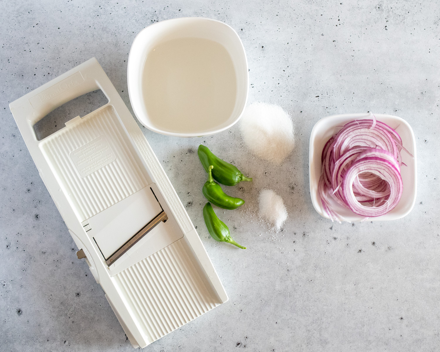 Ingredients for Mexican Pickled Red Onions